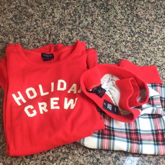 JCrew NWT pajama set Tartan Holiday Crew elastic waist - Picture 3 of 9